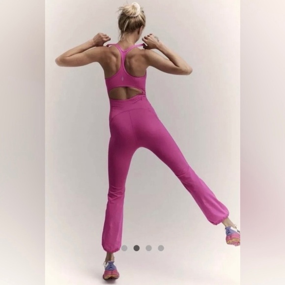 NWT Free People Movement Let's Bounce One Piece in Living Magenta - Picture 3 of 8